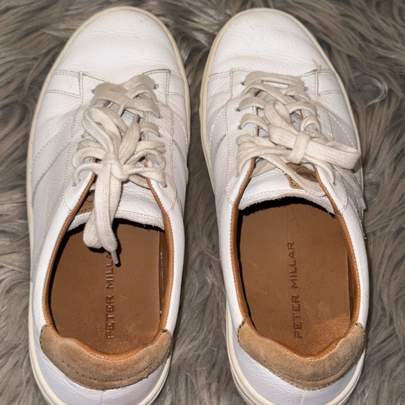 Peter Millar Crown Vantage Pebble Grain Leather Distressed Sneaker Size 8 - Picture 8 of 11